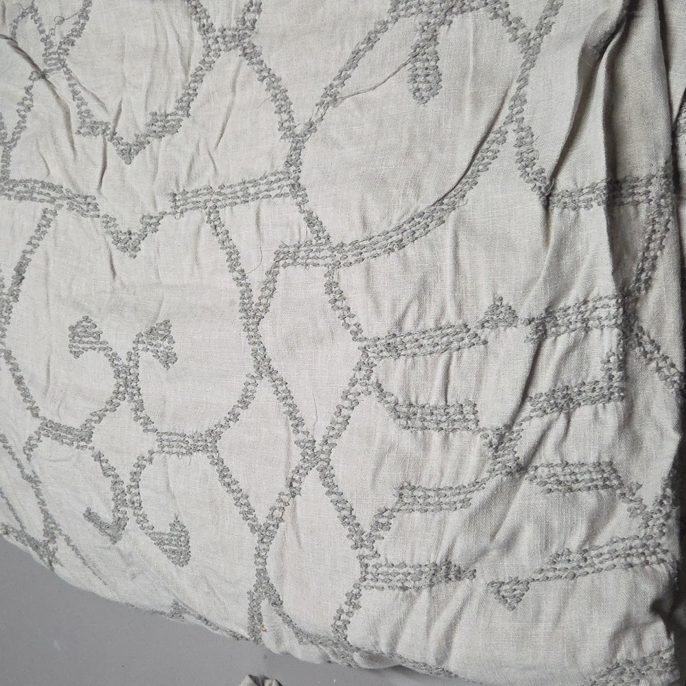 Restoration Hardware Textured Seed Stitch Queen Duvet Cover w/Shams